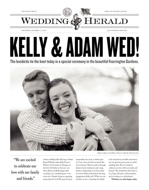 wedding write up for newspaper.